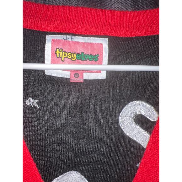 Ugly Christmas Sweater Cardigan Size Medium Tipsey Elves - Picture 2 of 3